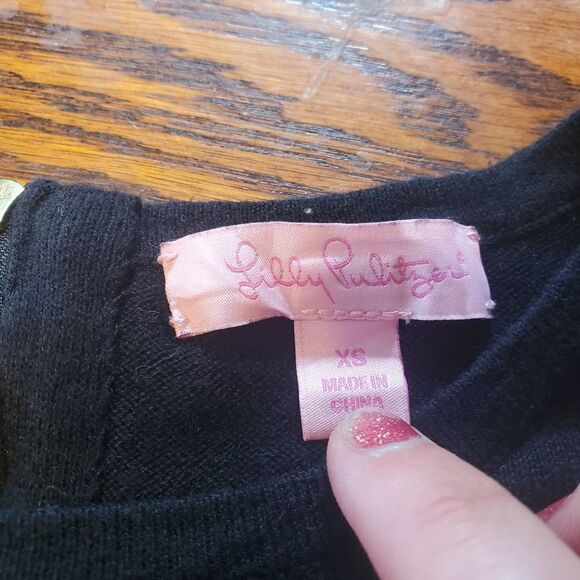 Lilly Pulitzer Rachel black sweater size XS - Picture 2 of 6